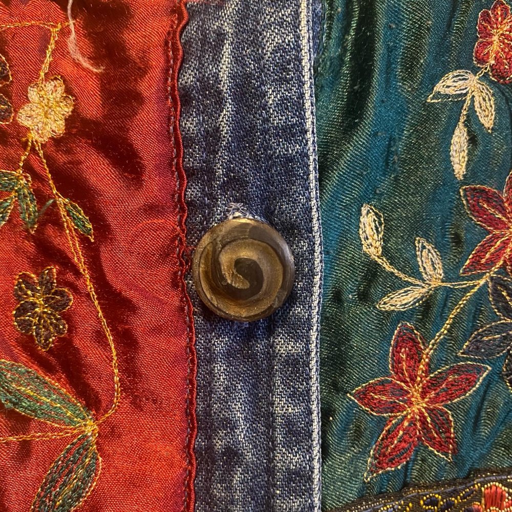 Sara Studio Plus Denim Patchwork And Embroidery J… - image 5